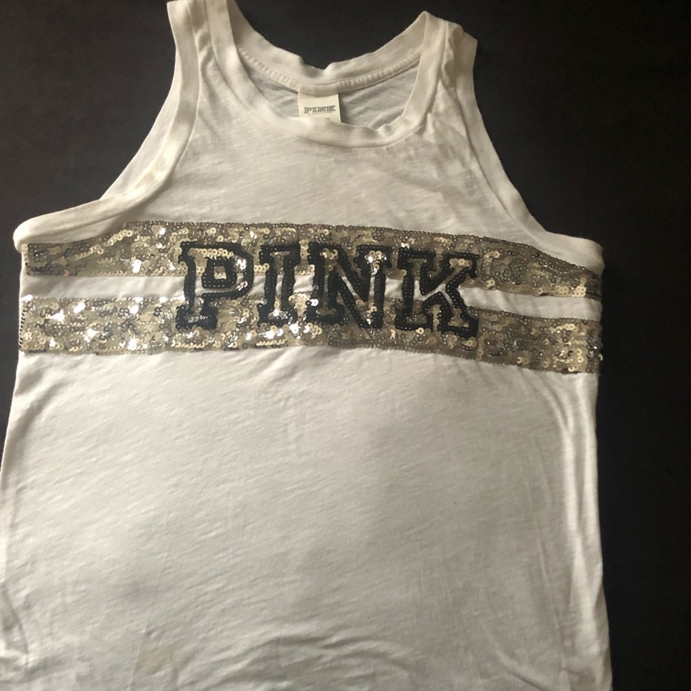 VS PINK WHITE TANK TOP